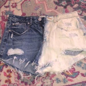2 tone Jean shorts